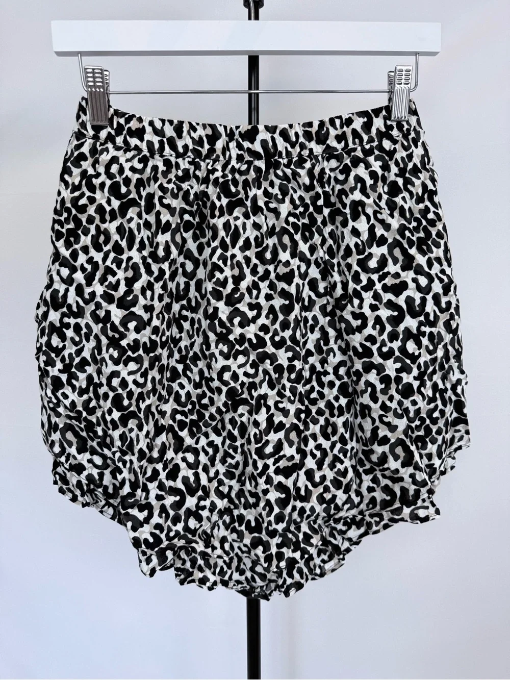 Banana Republic Black and White Leopard Mini Skirt